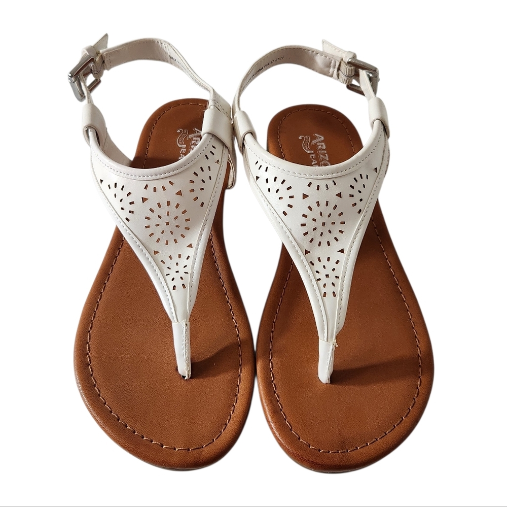 Arizona White Sandals Girls Kids Size 5 EXCELLENT CONDITION